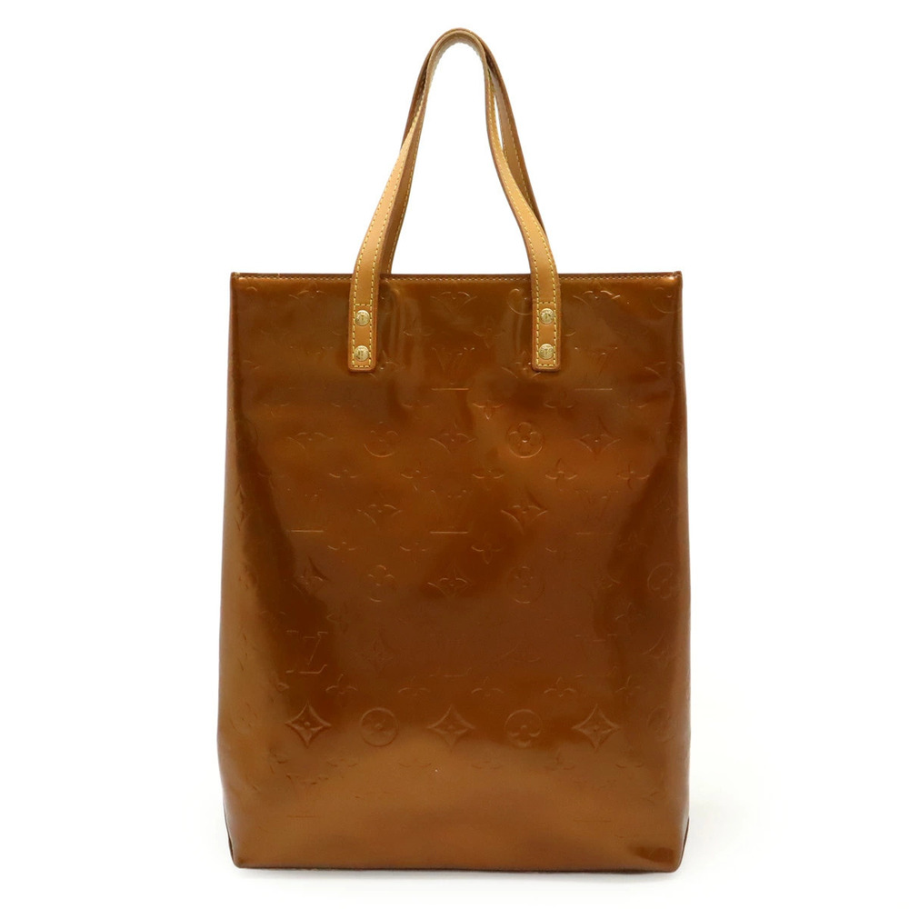 LOUIS VUITTON Monogram Vernis Lead Tote Bag Handbag Enamel Calf Bronze Brown